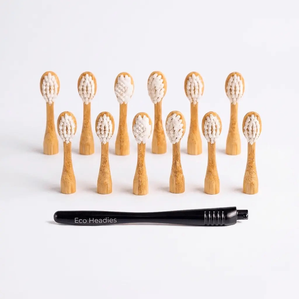 Sustainable Toothbrush with 12 Replacement Heads