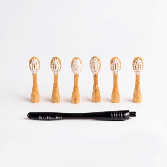 Eco Friendly Sustainable Toothbrush with 6 Fluffy Headies